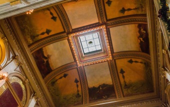 Ohio Statehouse Ceiling with Mural and Stained Glass