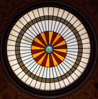 Closeup of Stained Glass at Ohio Statehouse
